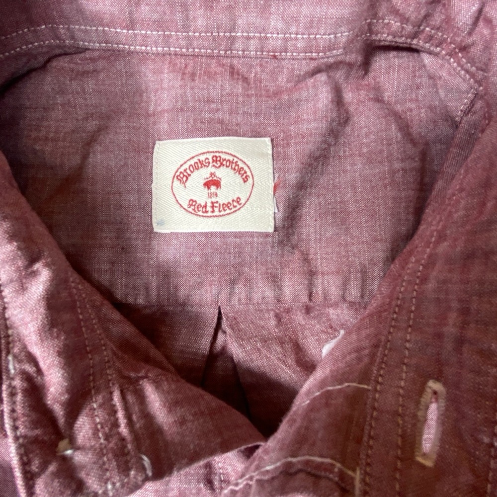 Brooks Brothers Shirt Men‎ Medium Adult Pink Button Down "Red Fleece" VTG USA - Picture 9 of 11